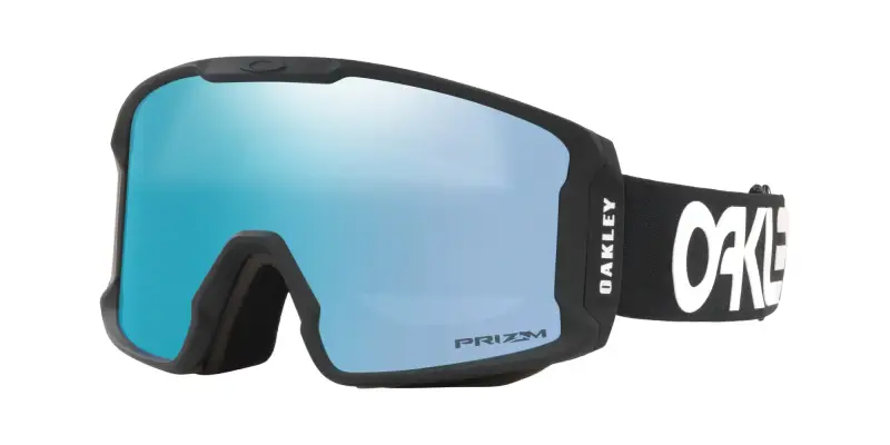 Unisex OO7093 LINE MINER M 709333 Maschere da sci O_Matter Nero Blu Maschera Normale Prizm