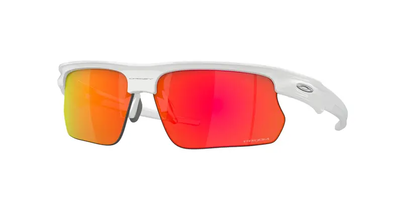Oakley Unisex OO9400 BISPHAERA 940003 Occhiali da sole O_Matter Bianco Rosso Squadrata Normale Prizm