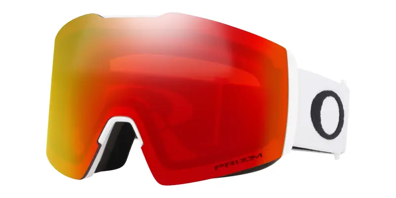 Uomo Oakley OO7099 FALL LINE L 709907 Maschere da sci O_Matter Bianco Arancione Maschera Normale Prizm