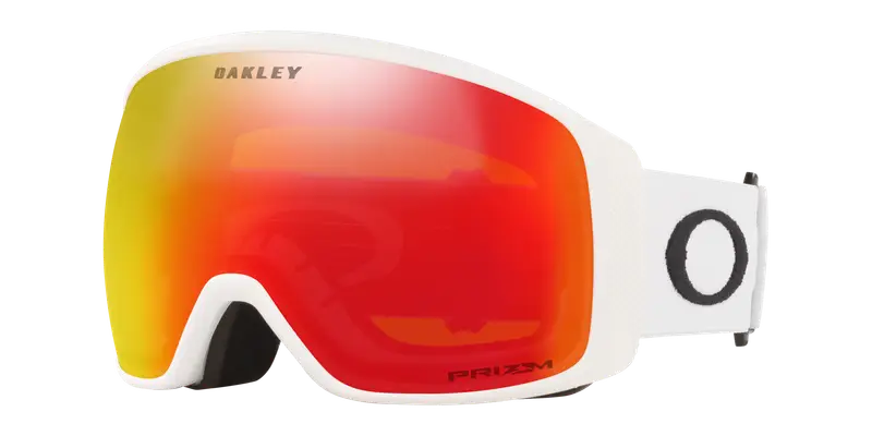 Oakley Uomo OO7104 FLIGHT TRACKER L 710411 Maschere da sci O_Matter Bianco Arancione Maschera Normale Prizm