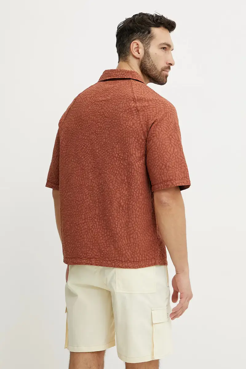 camicia in cotone uomo colore arancione 7060 miniatura 3