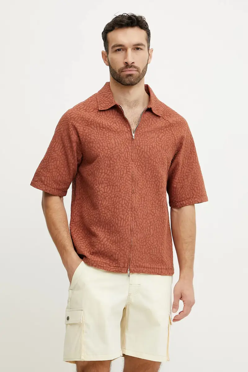 camicia in cotone uomo colore arancione 7060