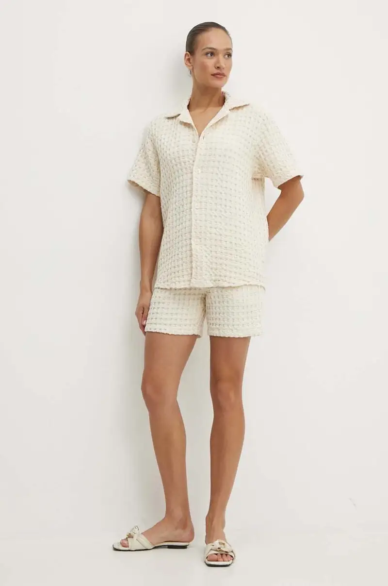 camicia in cotone uomo colore beige miniatura 4