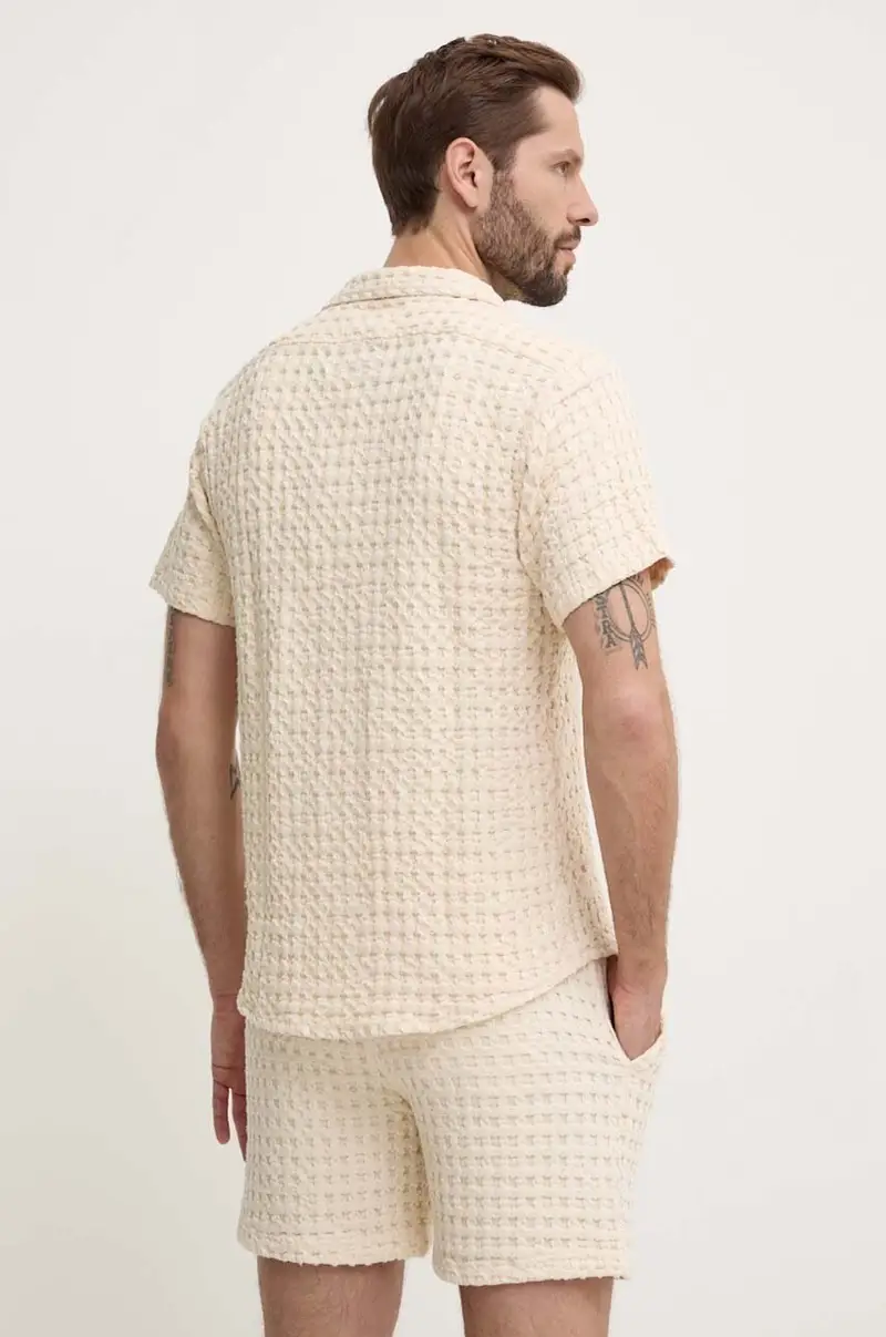 camicia in cotone uomo colore beige miniatura 5