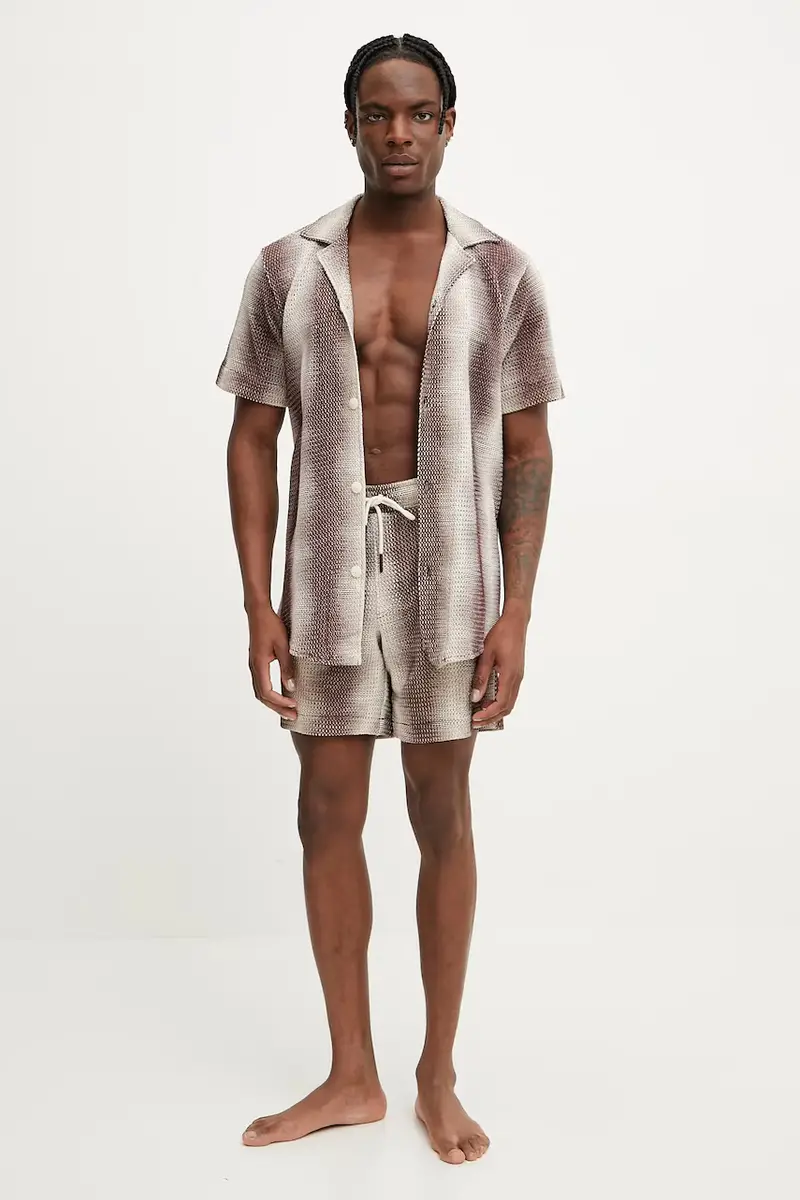 camicia in cotone uomo colore marrone 7014 miniatura 2