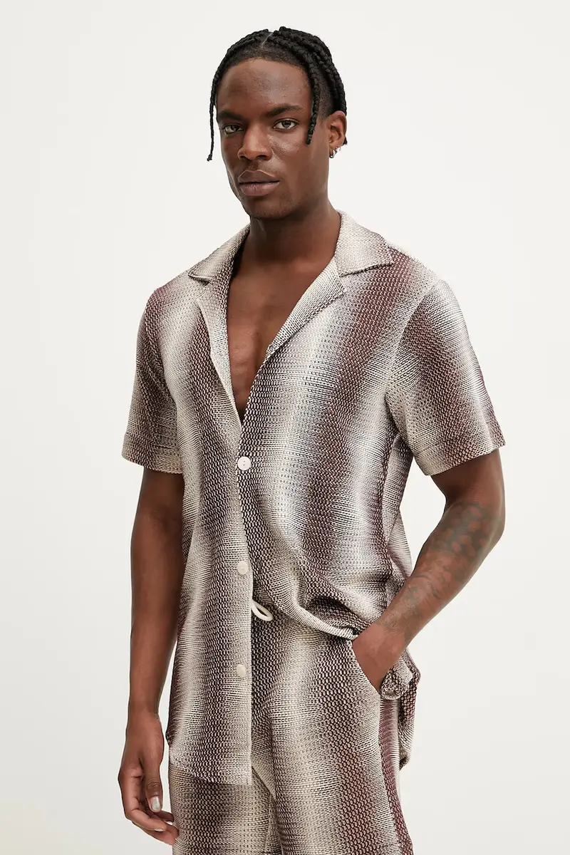 camicia in cotone uomo colore marrone 7014