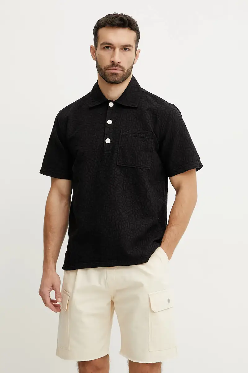 camicia in cotone uomo colore nero 7106