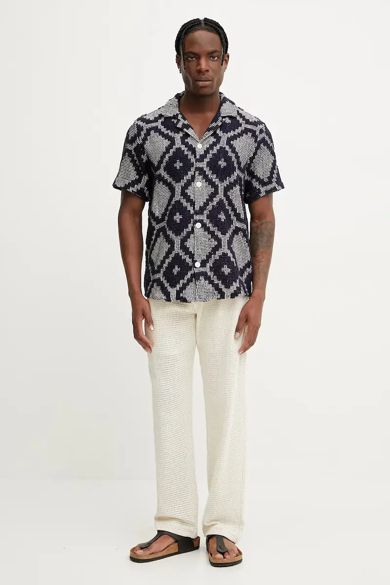 camicia uomo colore blu navy 7013 miniatura 2