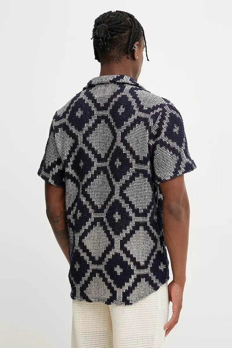 camicia uomo colore blu navy 7013 miniatura 3