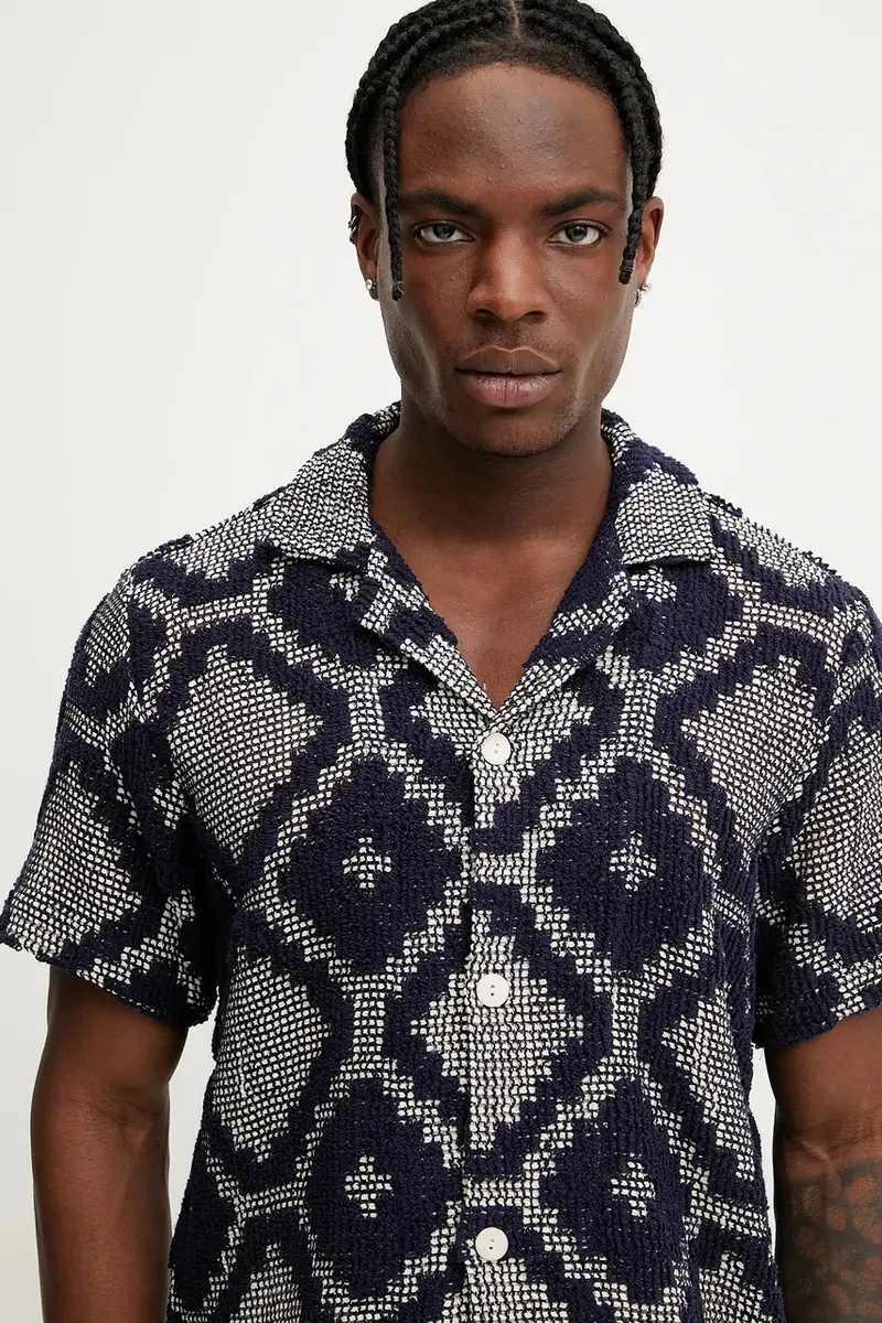 camicia uomo colore blu navy 7013 miniatura 4