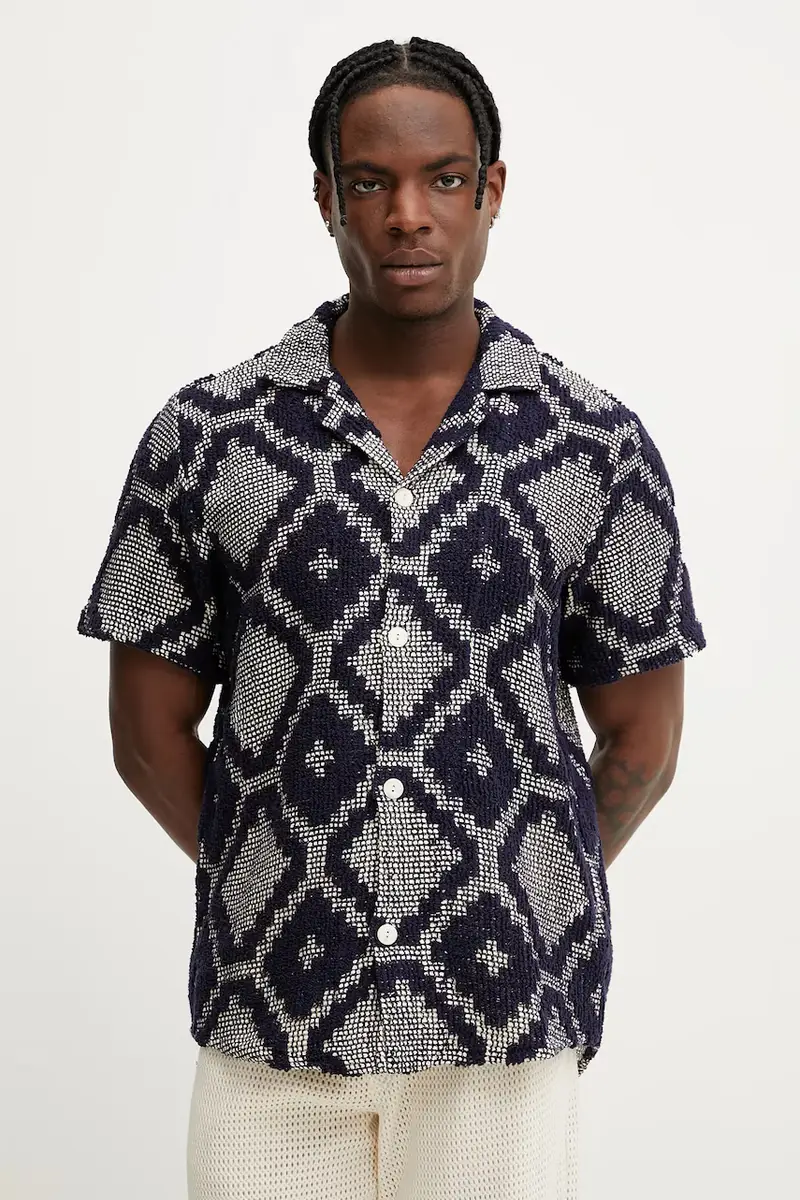 camicia uomo colore blu navy 7013