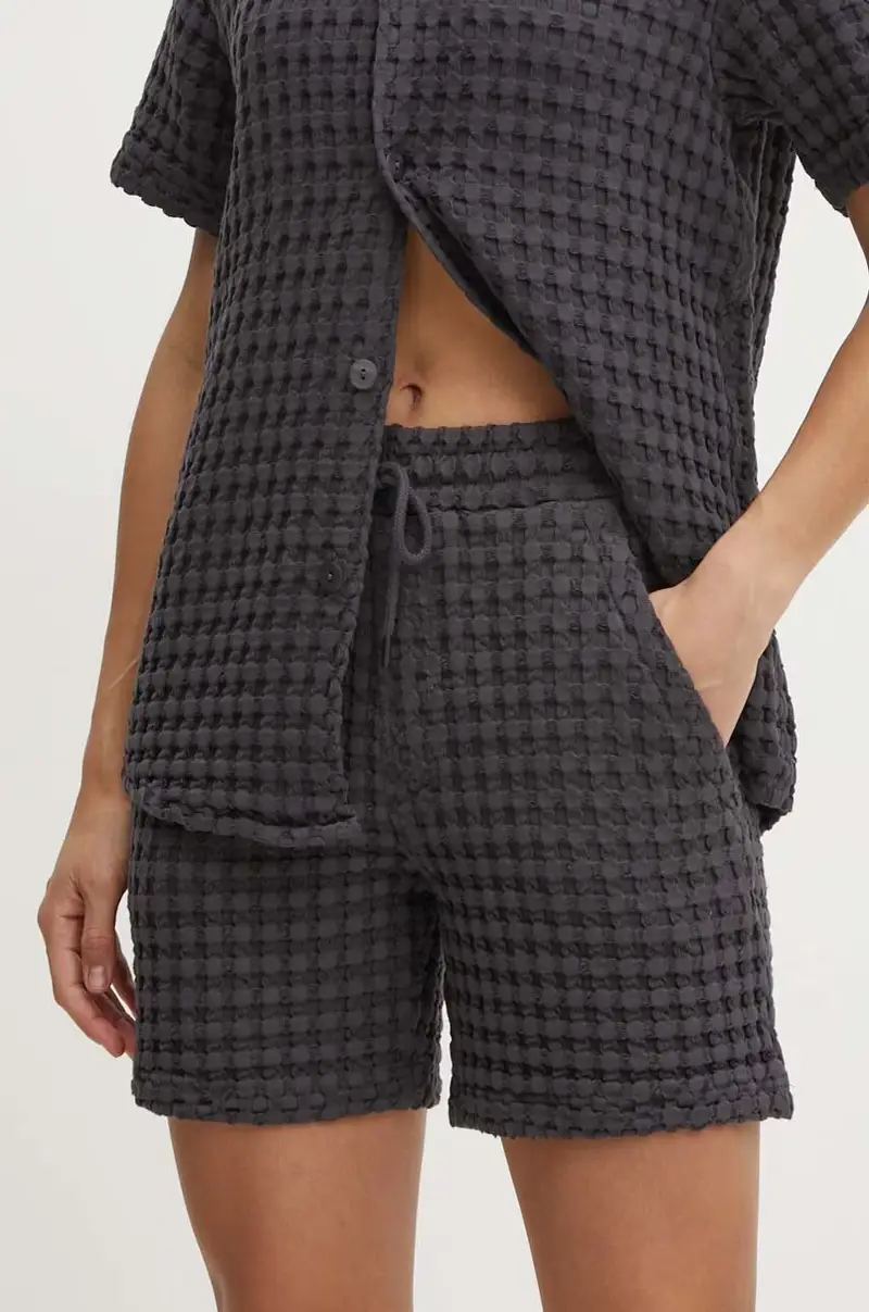 pantaloncini in cotone colore nero miniatura 2