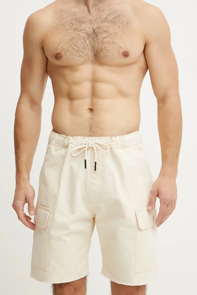 pantaloncini in cotone uomo colore beige 5023 miniatura 2