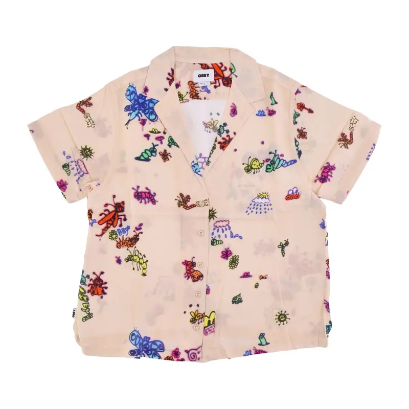 Camicia Manica Corta Donna Doodle Relaxed Shirt Shortbread