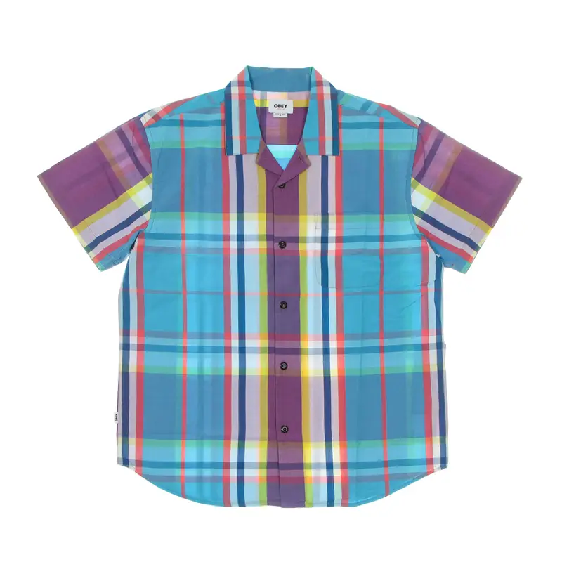 Camicia Manica Corta Uomo Ballad Woven Aqua Multi