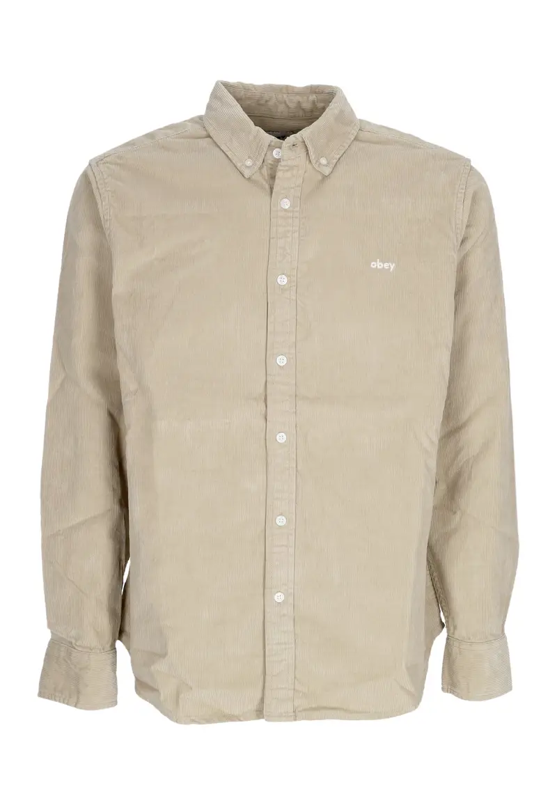 Camicia Manica Lunga Uomo Grafton Cord Woven Abbey Stone