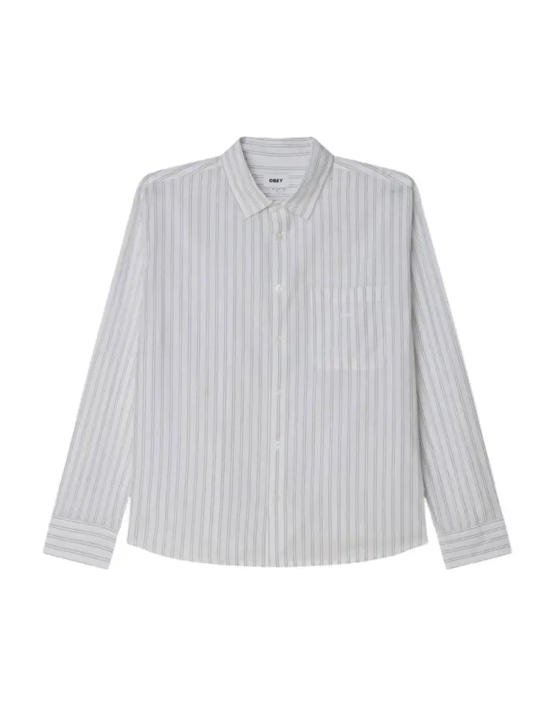 Faro woven camicia a righe oversize - White multi M