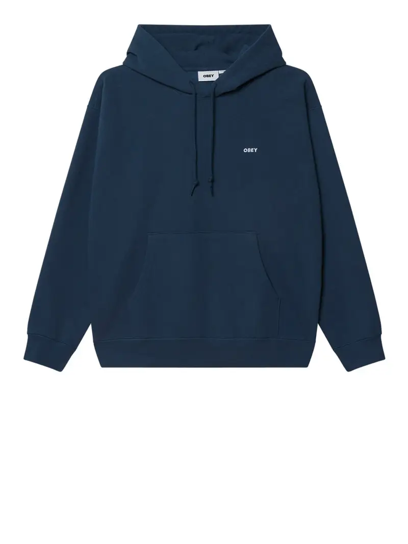 felpa cappuccio obey established works bold hood ii da uomo - blu