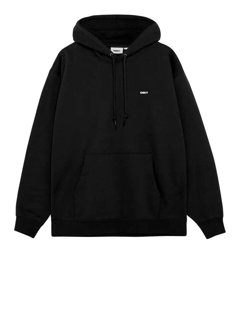 felpa cappuccio obey lisbon icon da uomo - nero
