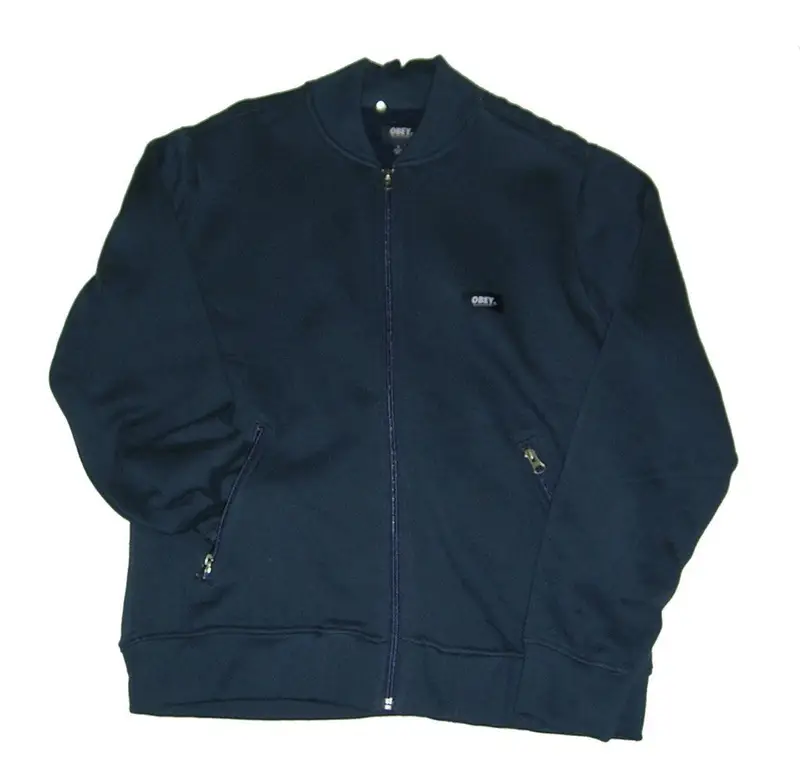 Felpa College Uomo Obey Sweatshirt Varsity Zip "oscar Zip Up Speciality" Navy Unico