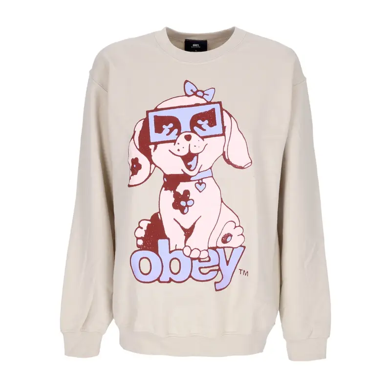 Felpa Girocollo Donna Puppy Old School Crew Sand