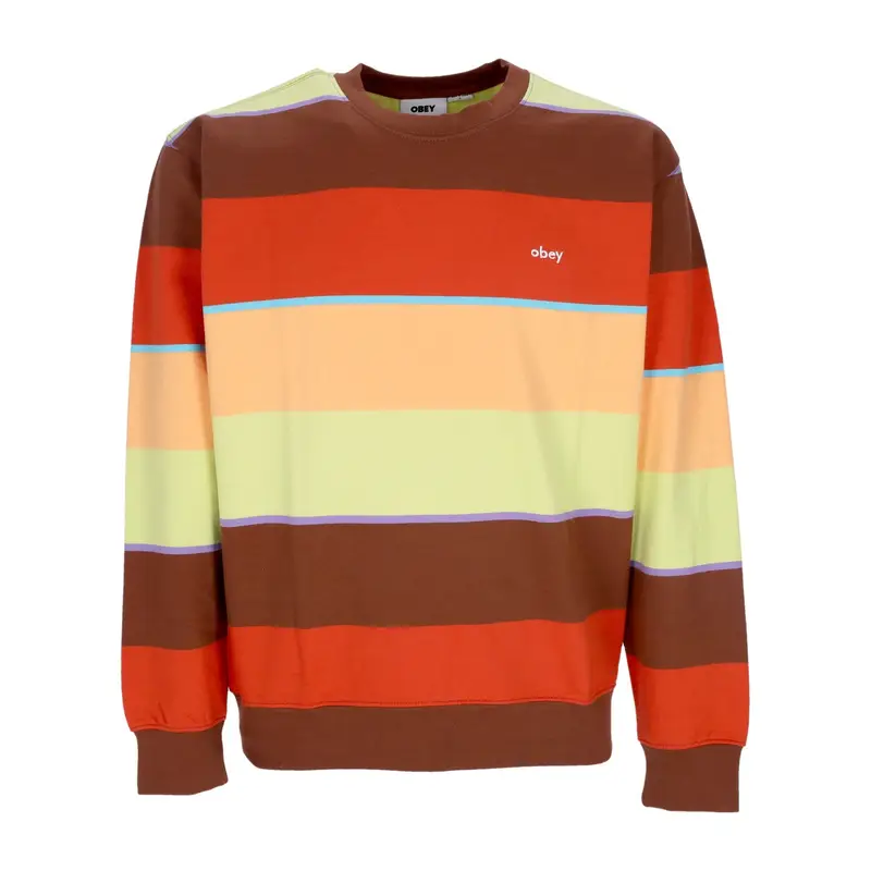 Felpa Girocollo Uomo Resol Stripe Crew Fleece Sepia Multi