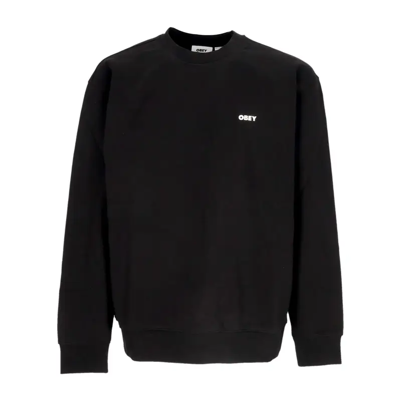 Felpa Leggera Girocollo Uomo Bold Box Fit Premium Crew Fleece Black