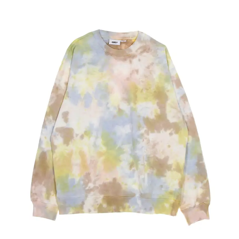 Felpa Leggera Girocollo Uomo Mini Bold Recycled Tie Dye Crew Specialty Fleece Toffee Multi