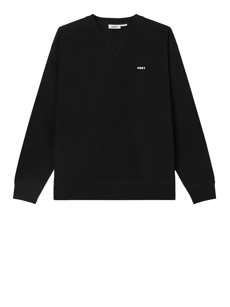 felpa obey established works bold crew ii da uomo - nero
