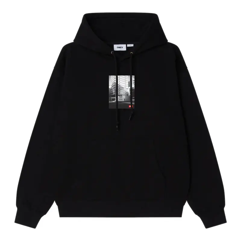 felpa obey osaka photo fleece - black