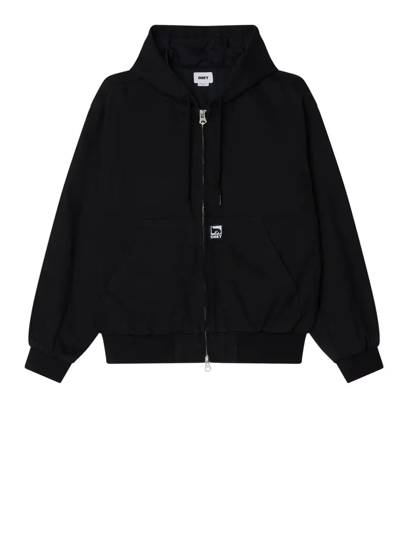 giubbino obey glen zip up da uomo - nero