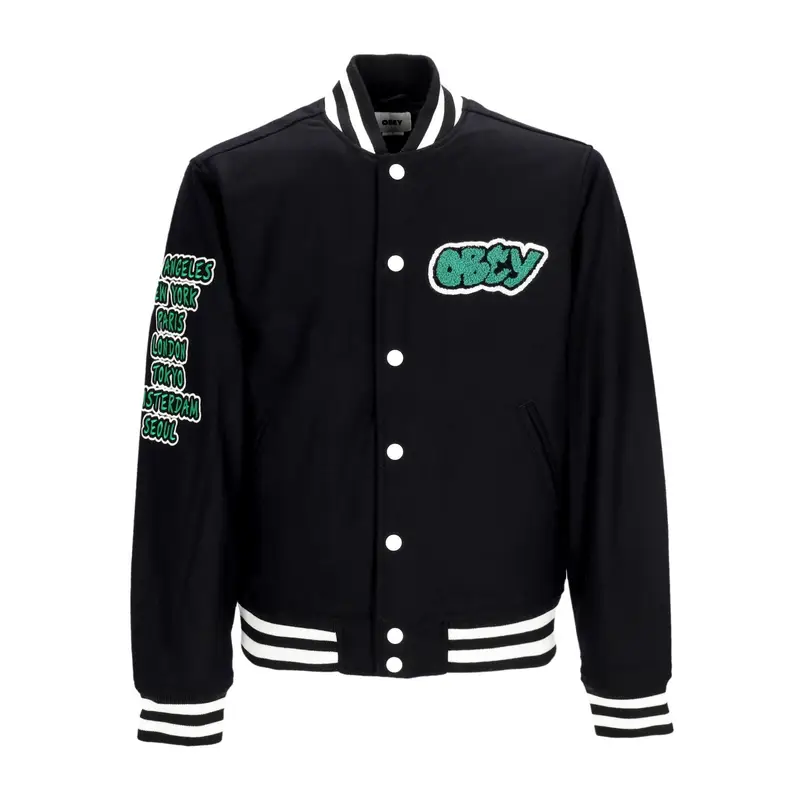 Giubbotto College Uomo Roll Call Varsity Jacket Black