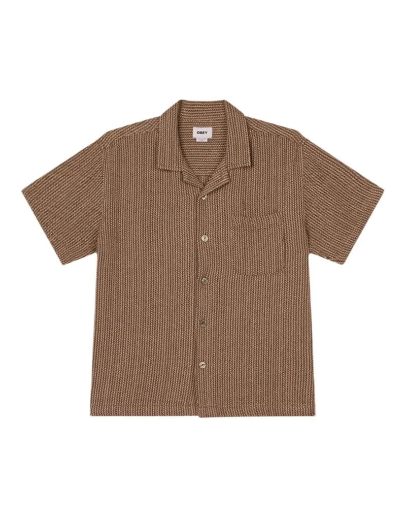 Obey Horace cuban shirt camicia maniche corte - umbleached multi S