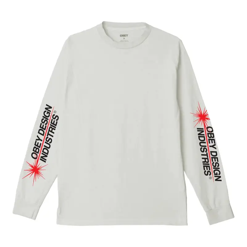 longsleeve obey design industries tee ls - pigment vintage white