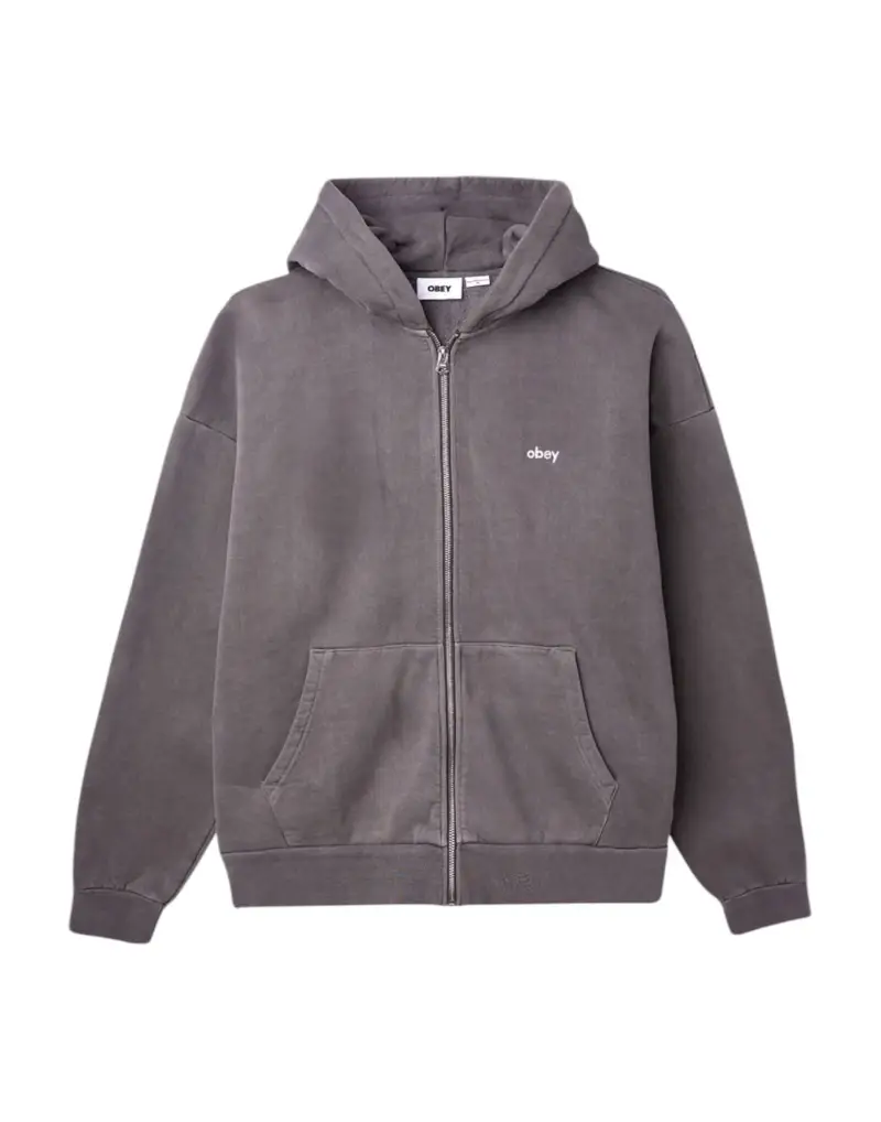 Lowercase pigment zip hoodie felpa effetto slavato con cappuccio e zip - pigment pirate black M