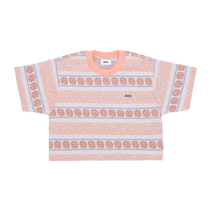 Maglietta Donna Esther Cropped Tee Peach Sand Multi
