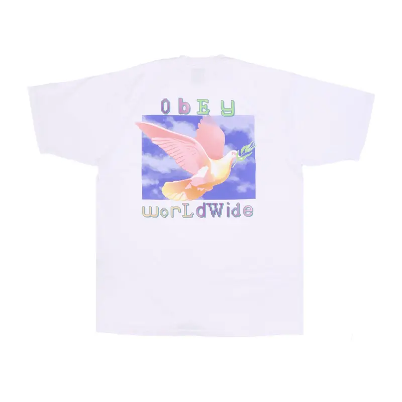 Maglietta Uomo Dove Of Peace Heavy Weight Classic Tee White