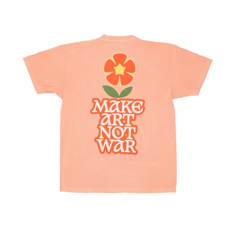 Maglietta Uomo Make Art Not War Flower Pigment Tee Pigment Peach Parfait
