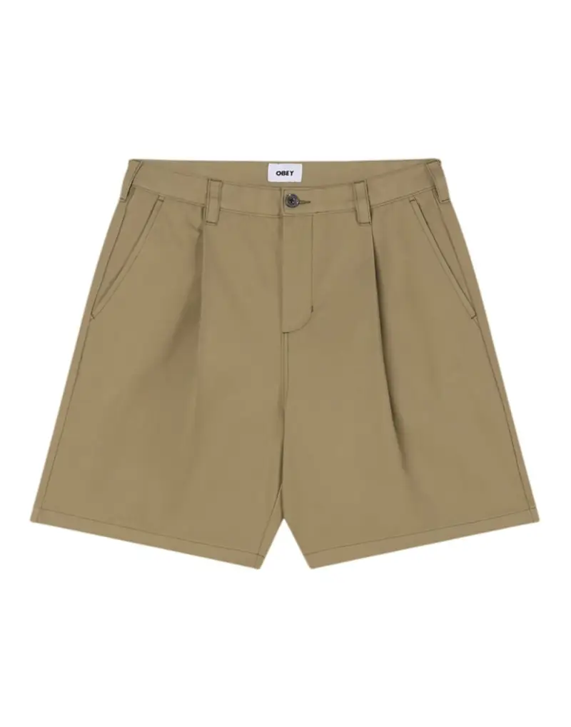 Obey Oliver pleated shorts sartoriali gamba larga - mermaid 30 (44)