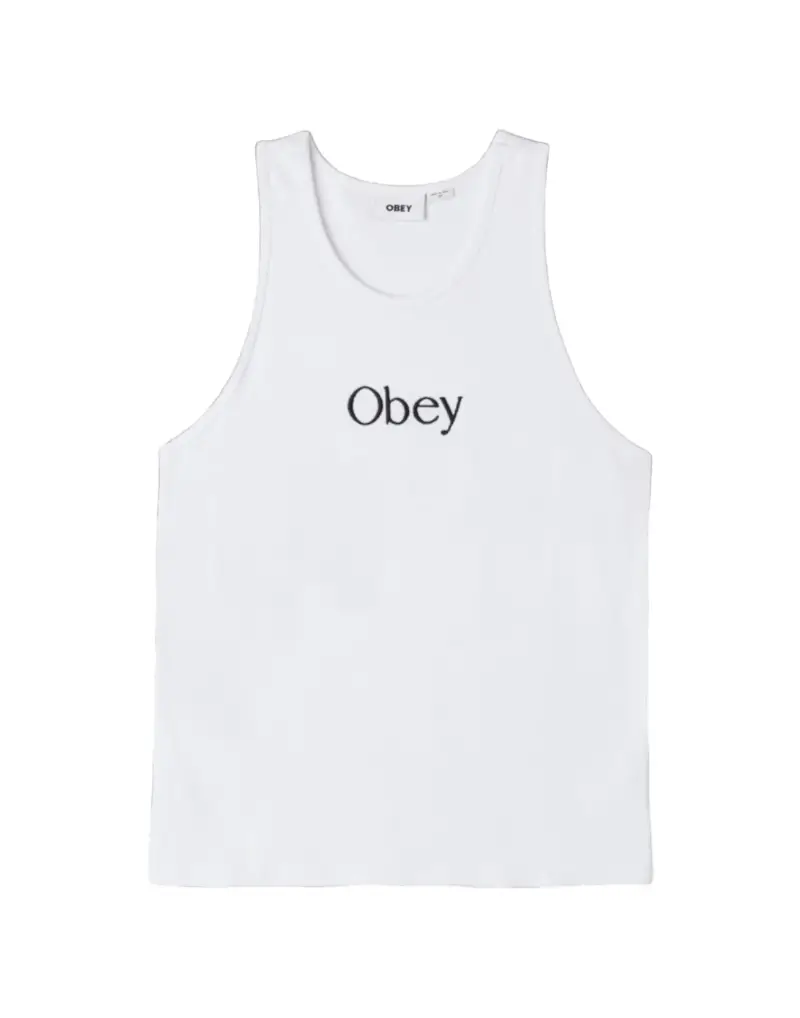 Obey Rosemont rib tank canotta a costine unisex - White XL