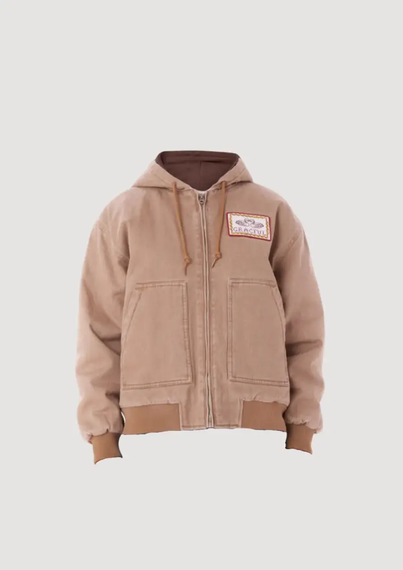 Swans Hooded Work Jacket BEIGE