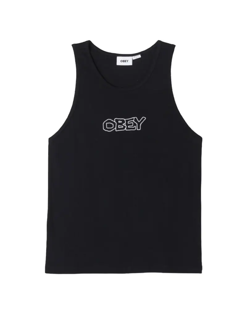 Obey Trace rib tank canotta a costine unisex - Black XL