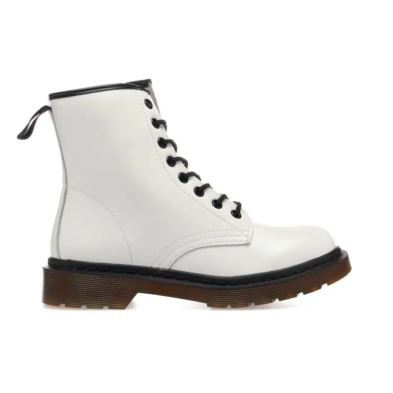 Anfibi bianchi da donna con lacci