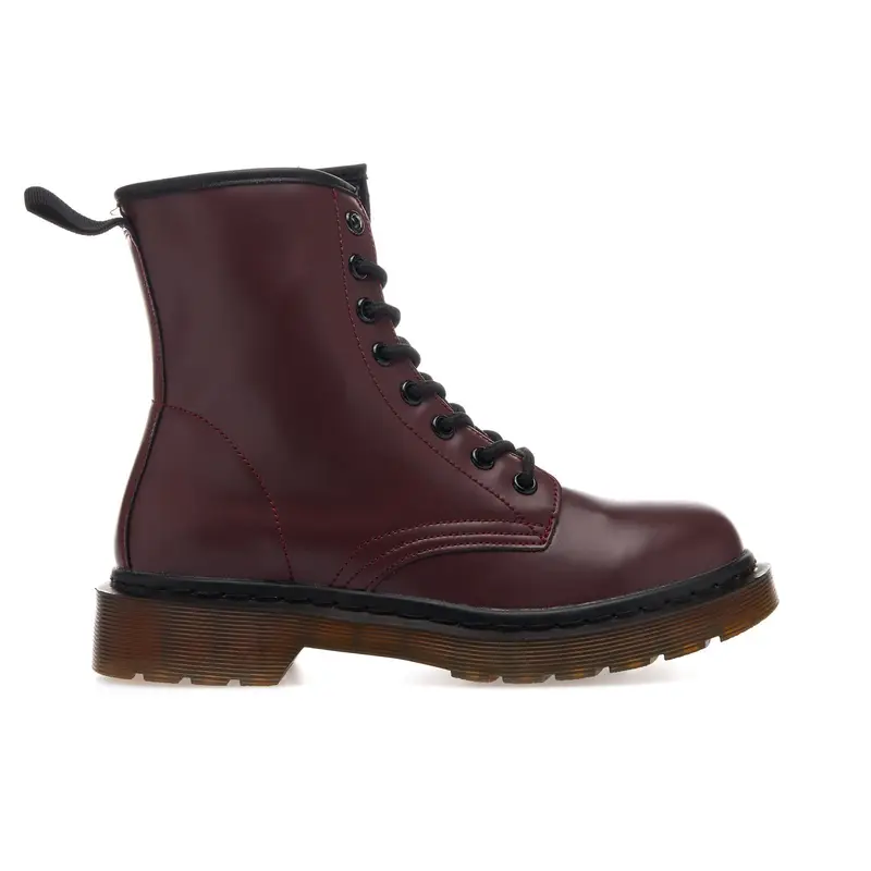 Anfibi bordeaux da donna con lacci