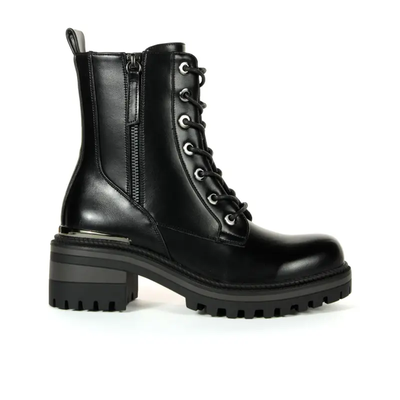 Anfibi neri con lacci e zip