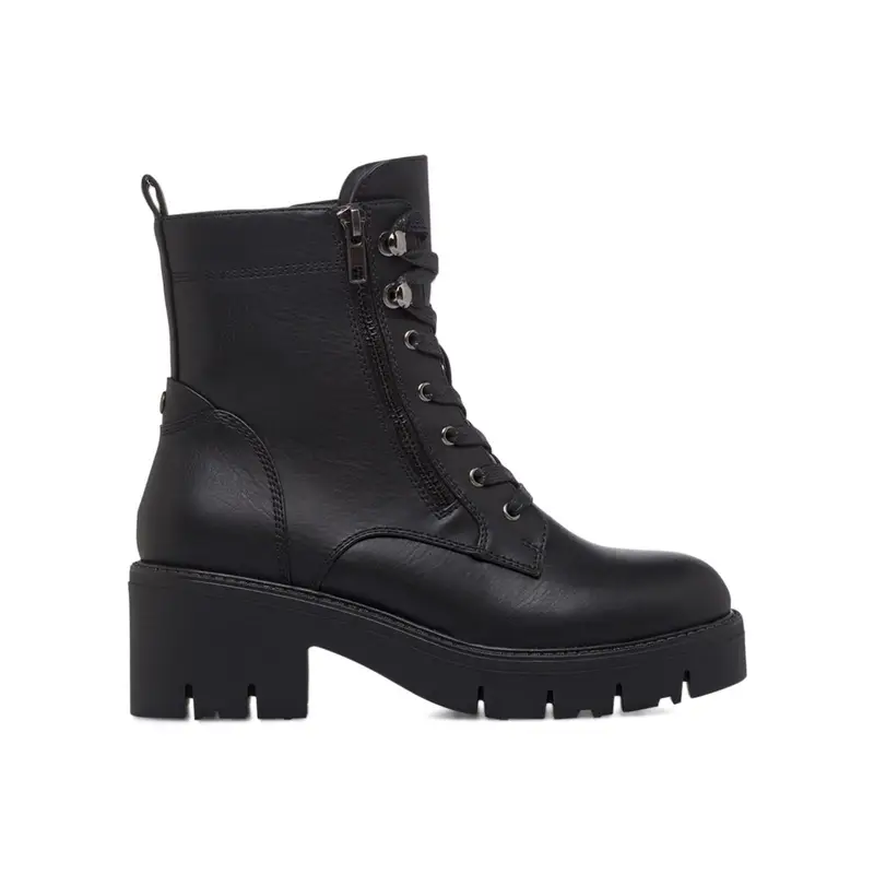 Anfibi neri da donna con tacco e plateau