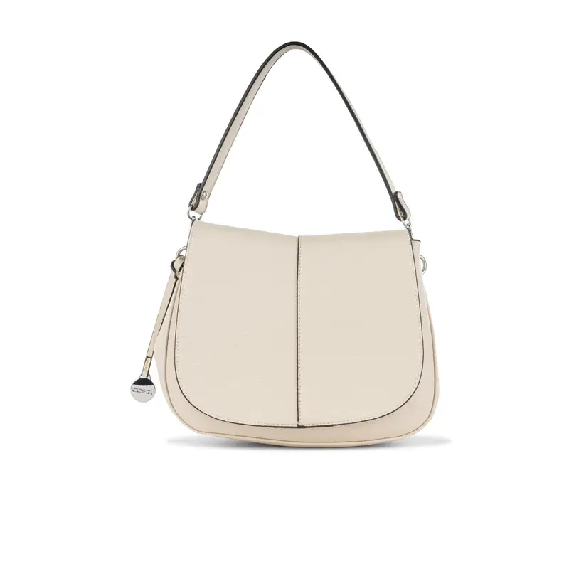 Borsa beige da donna con ciondolo