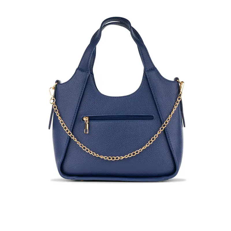 Borsa blu da donna con dettaglio catena
