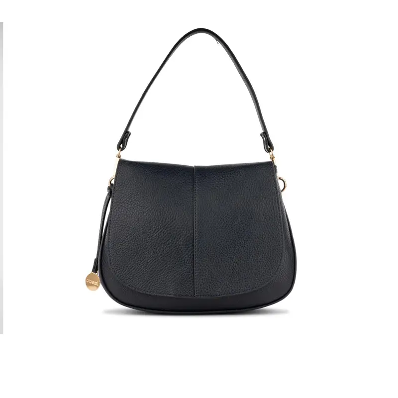 Borsa blu scuro da donna con ciondolo