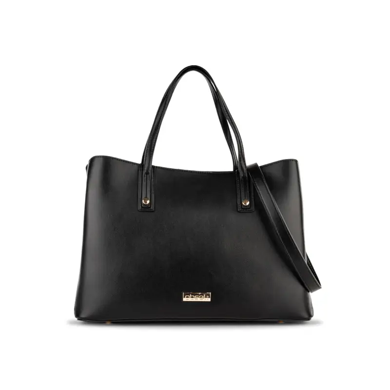 Borsa nera da donna con logo